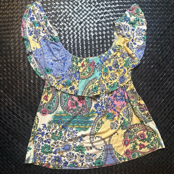 Multicolor Floral Ruffle Blouse - Picture 1 of 2